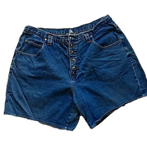 Vintage Denim Jean Shorts Button Fly High Waist High Rise Size 24